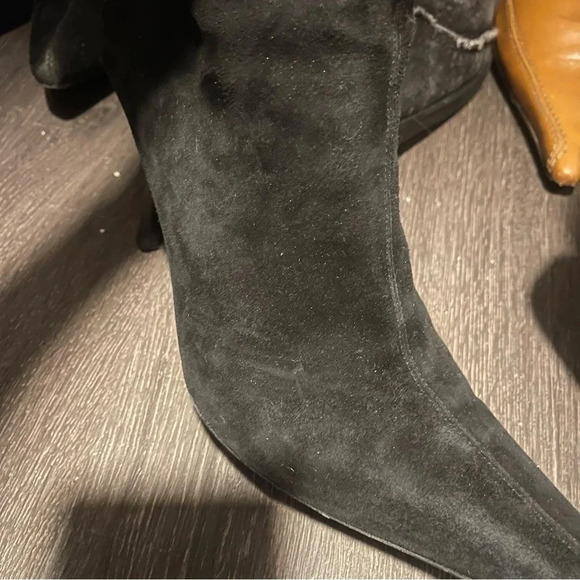 Gucci Black Suede Square Pointed Toe Heel Boots Witchy Grunge Dark Romantic Sz 9 - Picture 15 of 15